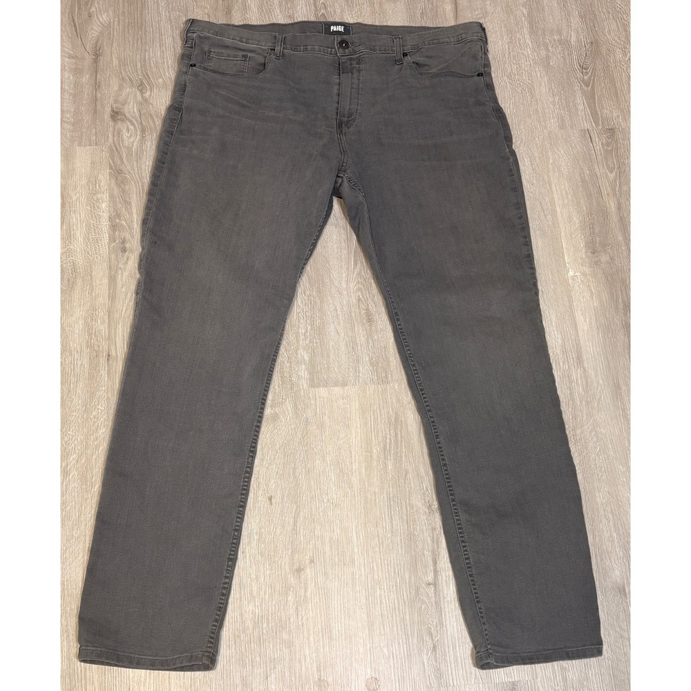 Paige Lennox Slim Fit Jeans Mens 42 Charcoal Gray Stretch Denim Pants